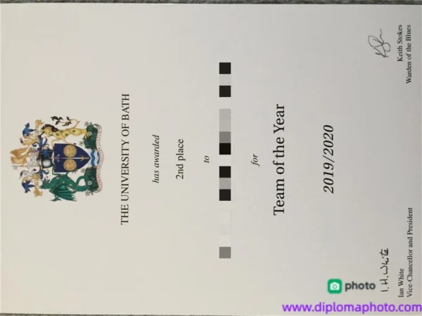 英国巴斯大学毕业证书University of Bath照片