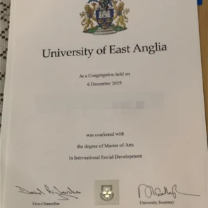 英国东英吉利大学毕业证书University of East Anglia照片