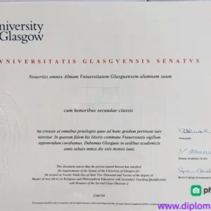 英国格拉斯哥大学毕业证书University of Glasgow照片
