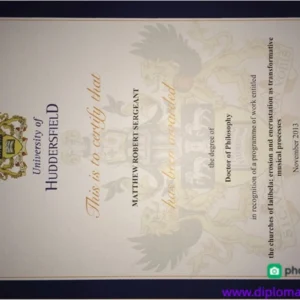 英国哈德斯菲尔德大学毕业证书University of Huddersfield照片