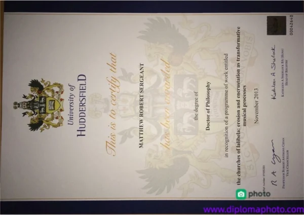 英国哈德斯菲尔德大学毕业证书University of Huddersfield照片