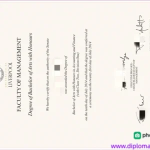 英国利物浦大学毕业证书University of Liverpool照片