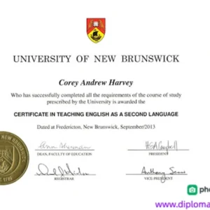 加拿大新布伦瑞克大学毕业证书University of New Brunswick照片