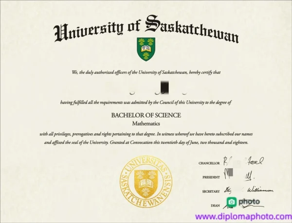 加拿大萨斯喀彻温大学毕业证书University of Saskatchewan照片