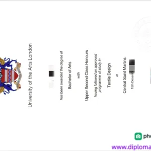 英国伦敦艺术大学毕业证书University of the Arts London照片