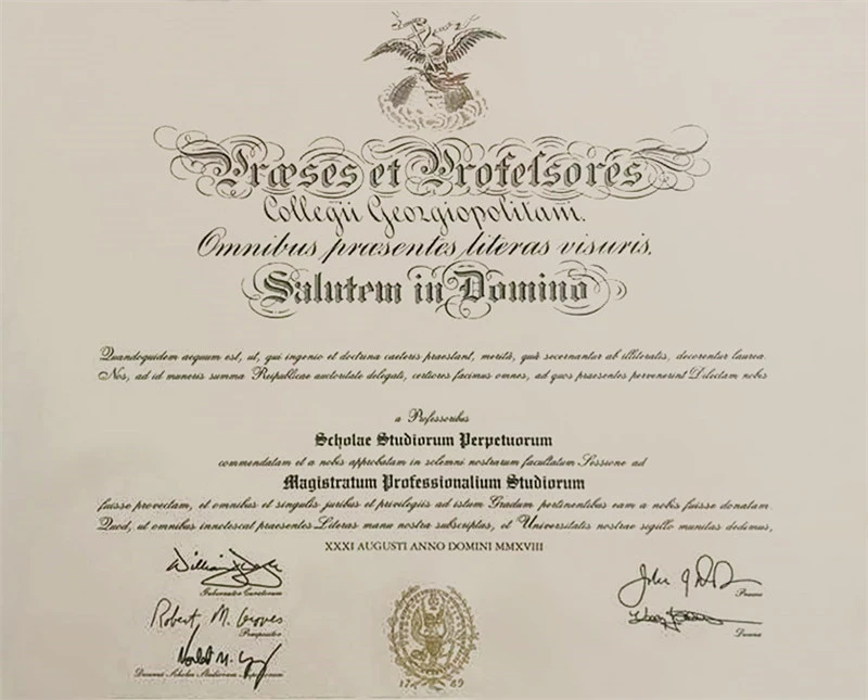 美国乔治敦大学毕业证书Georgetown University照片