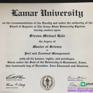 美国拉玛尔大学毕业证书Lamar University照片