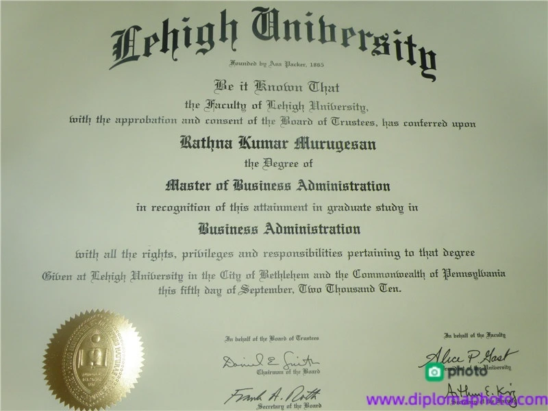 美国里海大学毕业证书Lehigh University照片