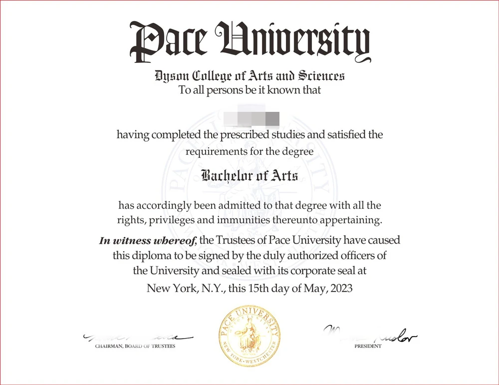 美国佩斯大学毕业证书Pace University照片