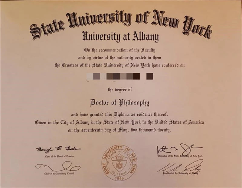 美国纽约州立大学奥尔巴尼分校毕业证书State University of New York at Albany照片