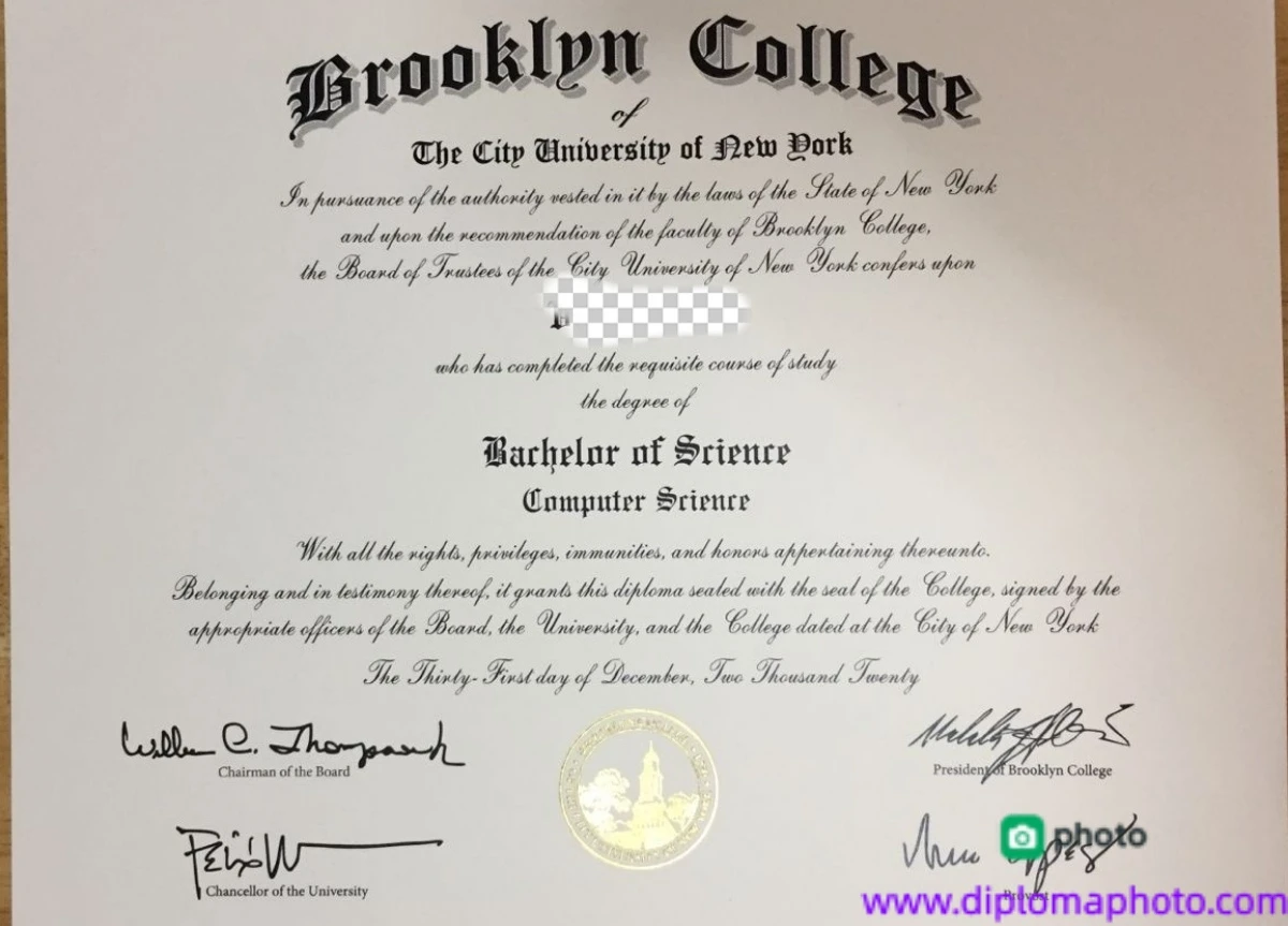美国纽约市立大学布鲁克林学院毕业证书The City University of New York, Brooklyn College照片
