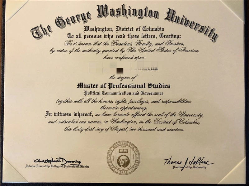 美国乔治华盛顿大学毕业证书The George Washington University照片