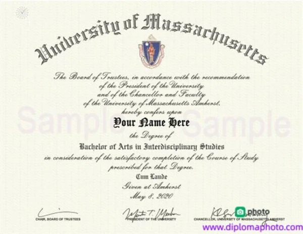 美国马萨诸塞大学阿默斯特分校毕业证书University of Massachusetts Amherst照片