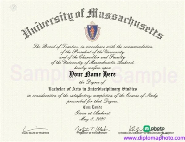 美国马萨诸塞大学波士顿分校毕业证书University of Massachusetts Boston照片