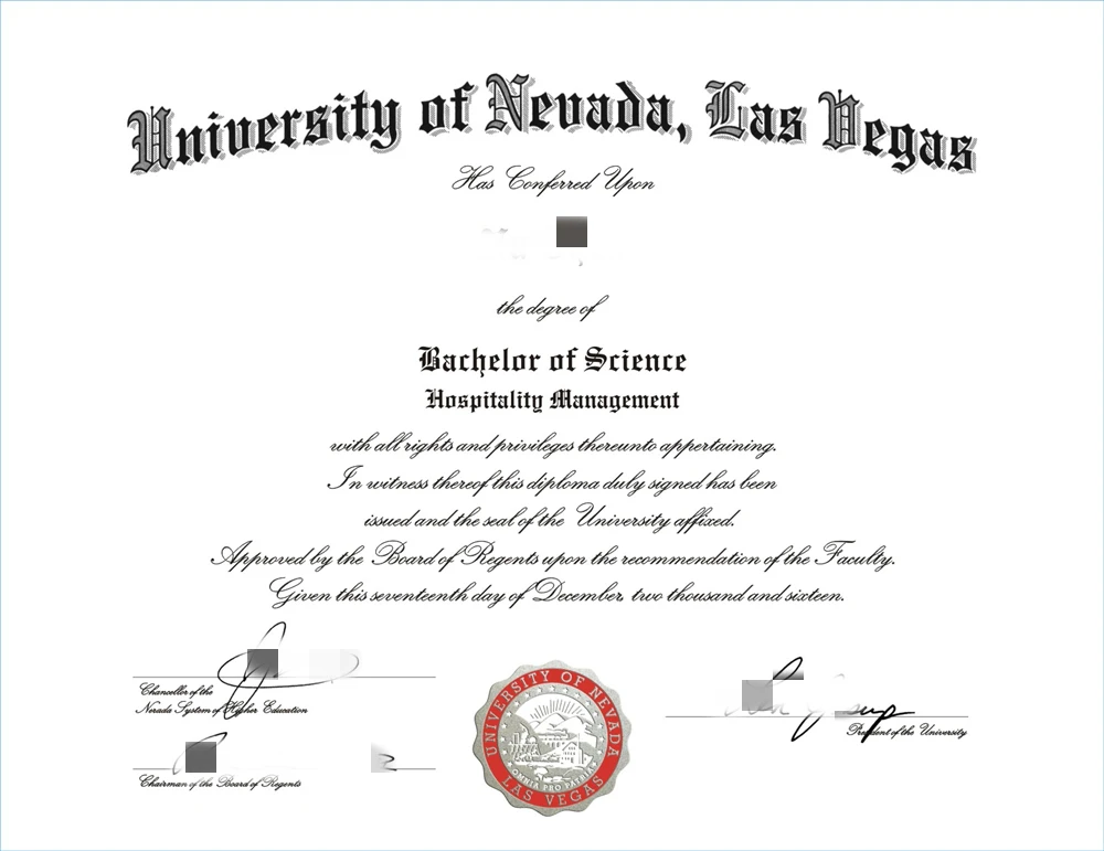 美国内华达大学拉斯维加斯分校毕业证书University of Nevada, Las Vegas照片