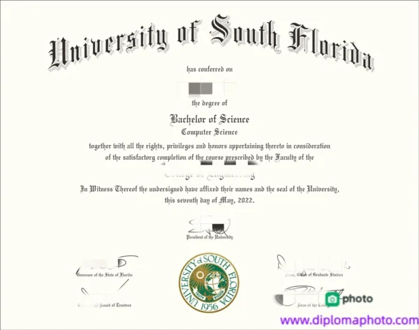 美国南佛罗里达大学毕业证书University of South Florida照片