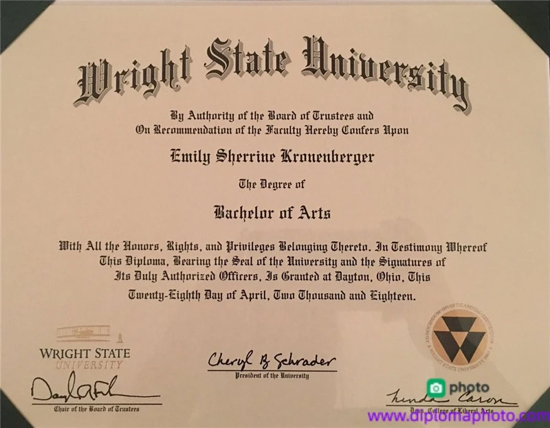美国莱特州立大学毕业证书Wright State University照片