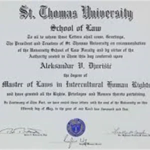 美国圣托马斯大学毕业证书Saint Thomas University照片