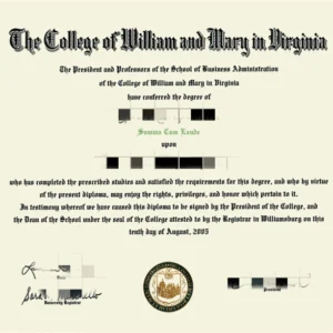 美国威廉玛丽学院毕业证书The College of William and Mary照片
