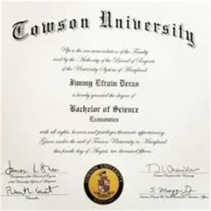 美国陶森大学毕业证书Towson University照片