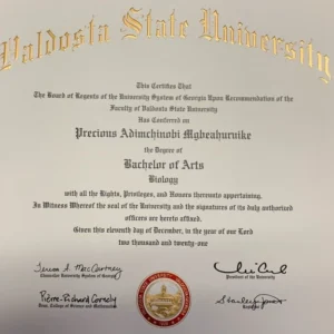 美国瓦尔多斯塔州立大学毕业证书Valdosta State University照片