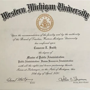美国西密歇根大学毕业证书Western Michigan University照片