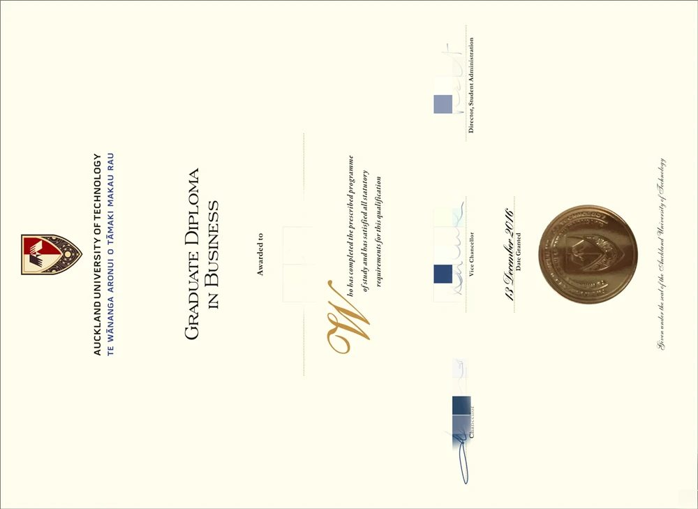 新西兰奥克兰理工大学毕业证书Auckland University of Technology照片