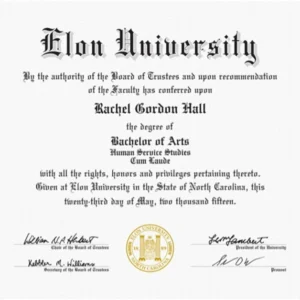 美国依隆大学毕业证书Elon University照片