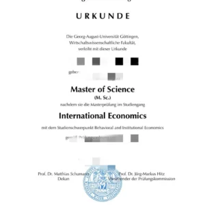 德国哥廷根大学毕业证照片邮寄