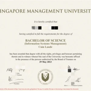 新加坡新加坡管理大学毕业证书Singapore Management University照片
