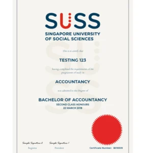 新加坡新跃社科大学毕业证书Singapore University of Social Sciences照片