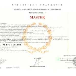 法国巴黎大学毕业证照片邮寄