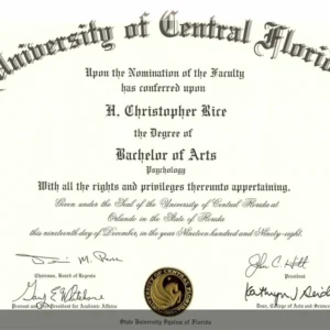 美国中佛罗里达大学毕业证书University of Central Florida照片