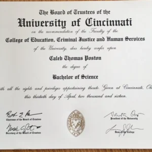 美国辛辛那提大学毕业证书University of Cincinnati照片