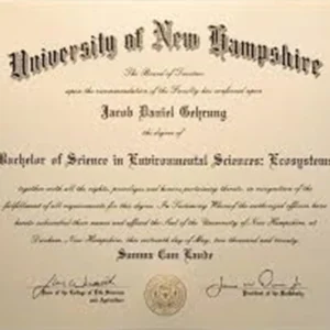 美国新罕布什尔大学毕业证书University of New Hampshire照片