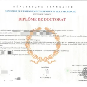 法国巴黎第六大学毕业证照片邮寄